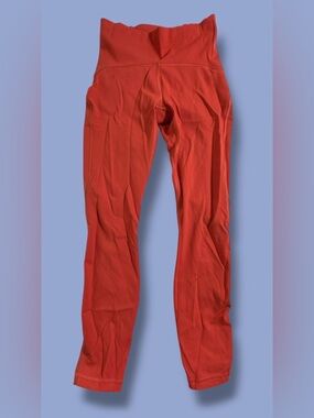 Lululemon Train Times 7/8 Pant (25" ) Orange Sunset Size 4 poppy coral
